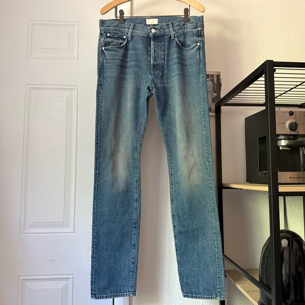 MOTHER men’s blue cotton hit & run the‎ neat slim leg jeans